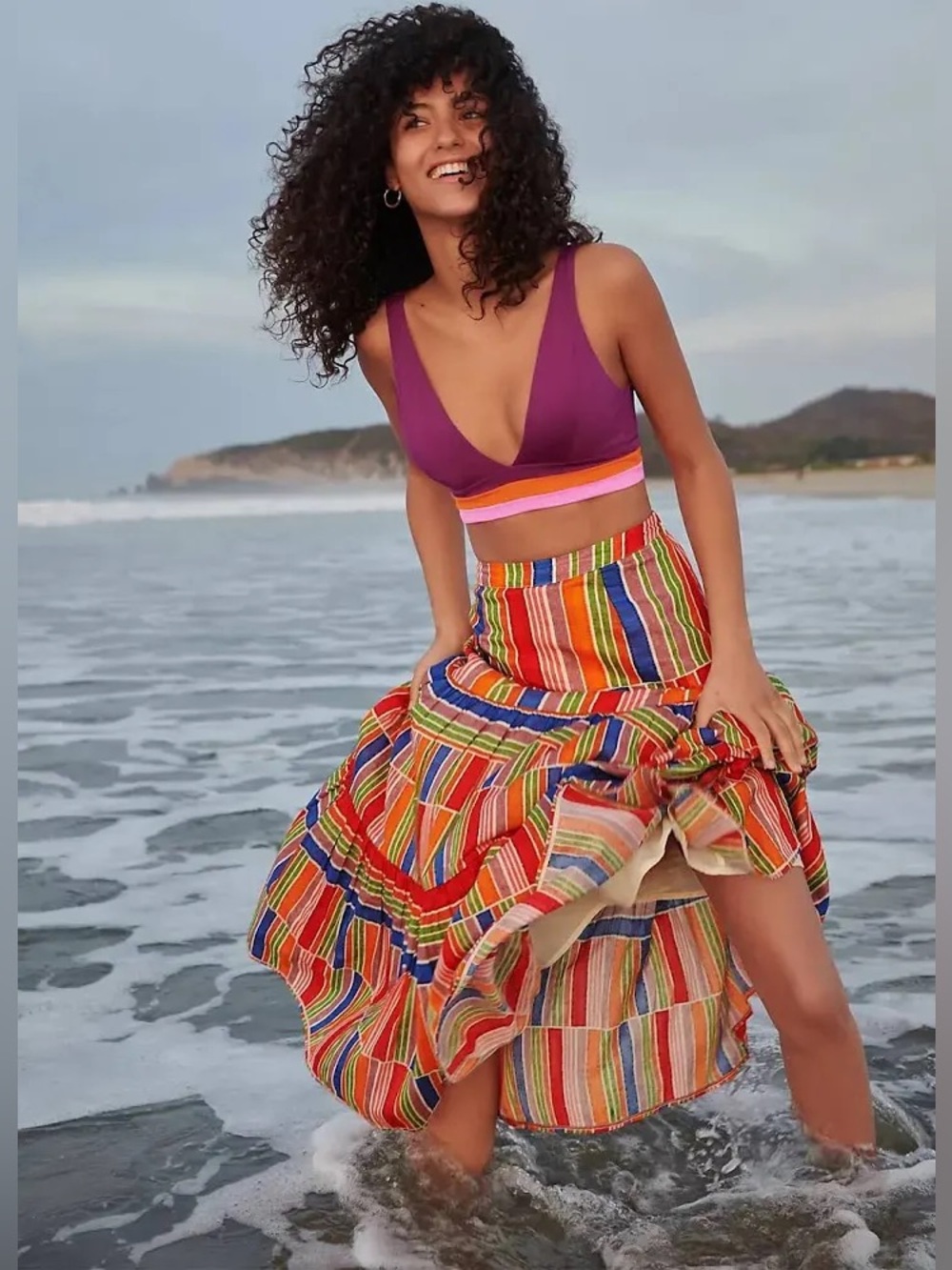 Farm Rio Alena Stripes Maxi Skirt NWT Large